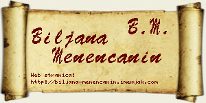 Biljana Menenćanin vizit kartica
